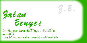 zalan benyei business card